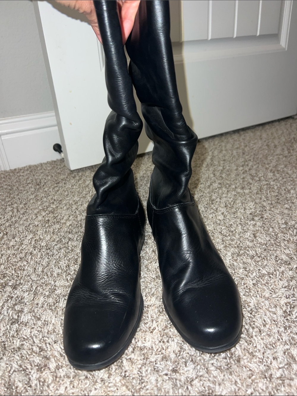 St John’s Bay Genuine Leather!! Cute Black Moto Slouch Boot – Mid-Calf size 9 - Picture 4 of 11